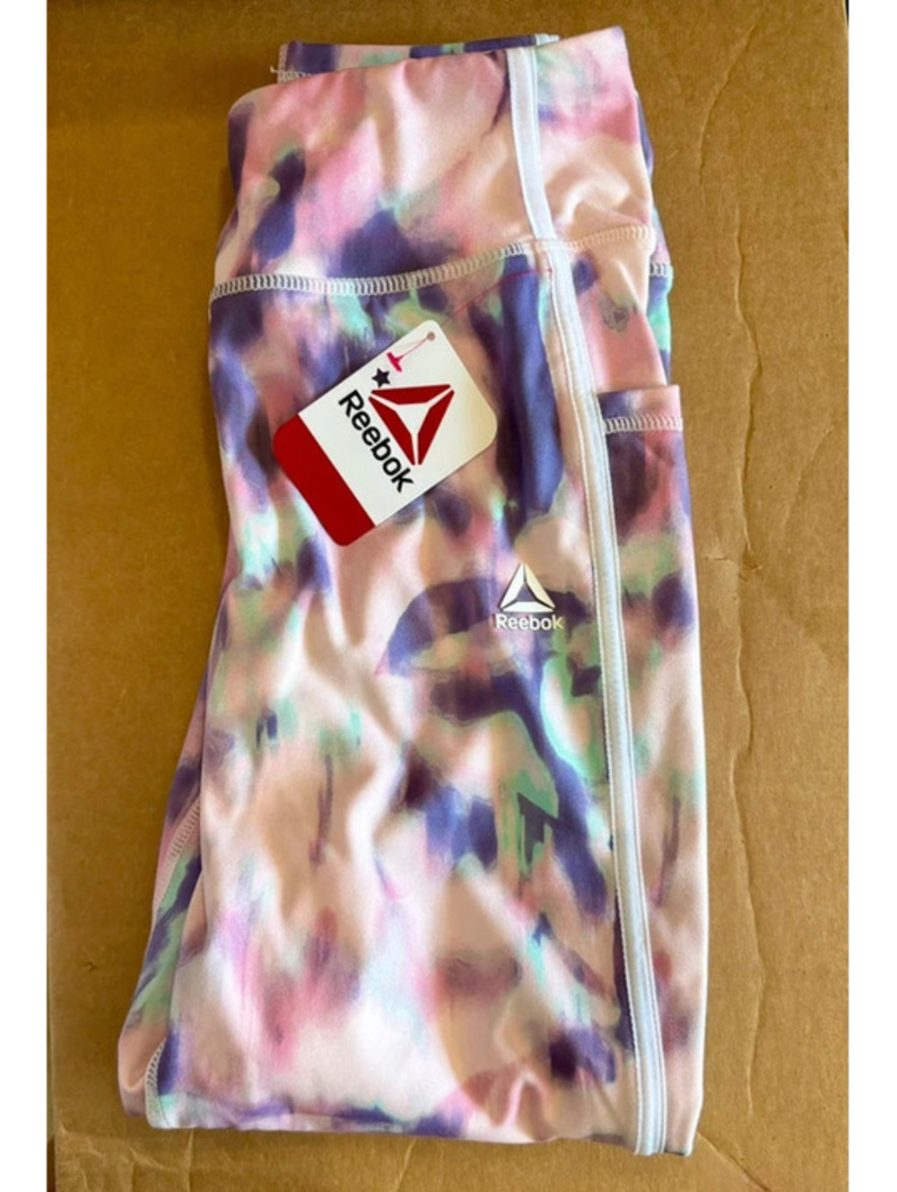 Reebok Girls XXL 18 NWT Watercolor Print Athletic Leggings